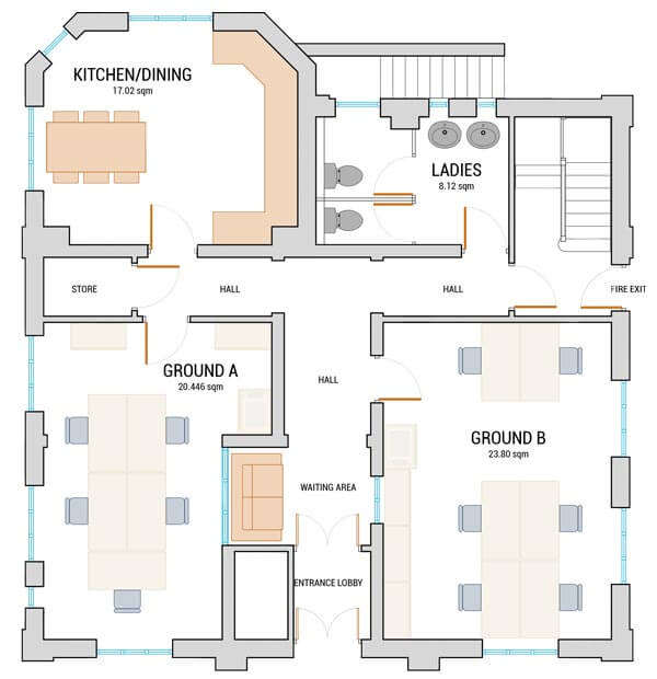 Norwich New Patricks Yard Ground Floor office space floorplan